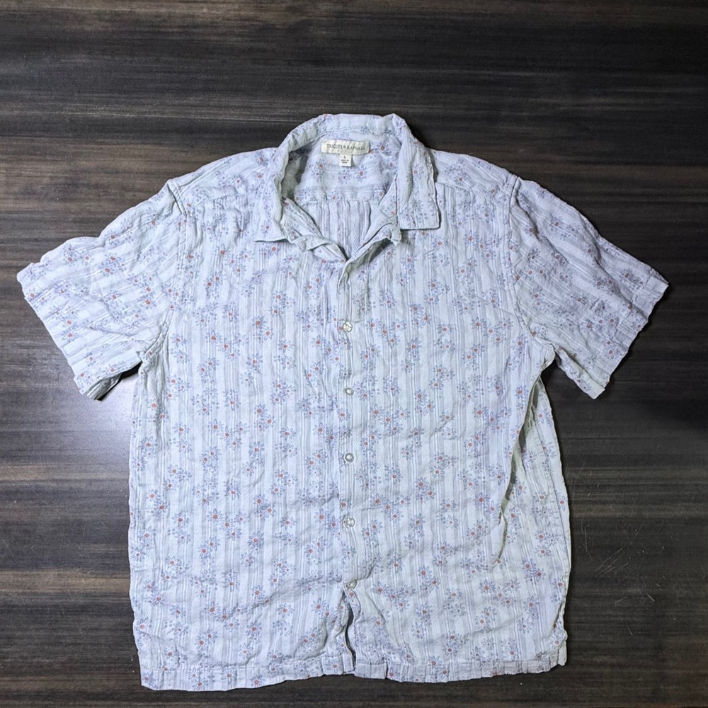 Tricots St Raphael Floral Striped Button Down Shirt Menswear